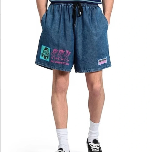 NWT PASDEMER Italia Men’s Athletic Denim Shorts - Picture 2 of 15